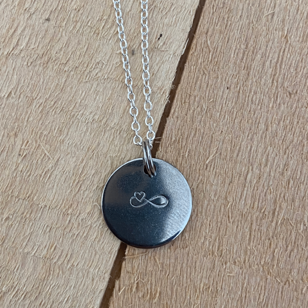 infinity heart necklace closeup square